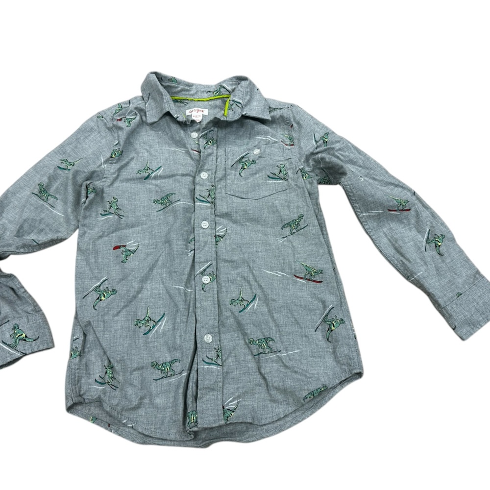 Cat‎ & Jack robot button down shirt medium 8/10